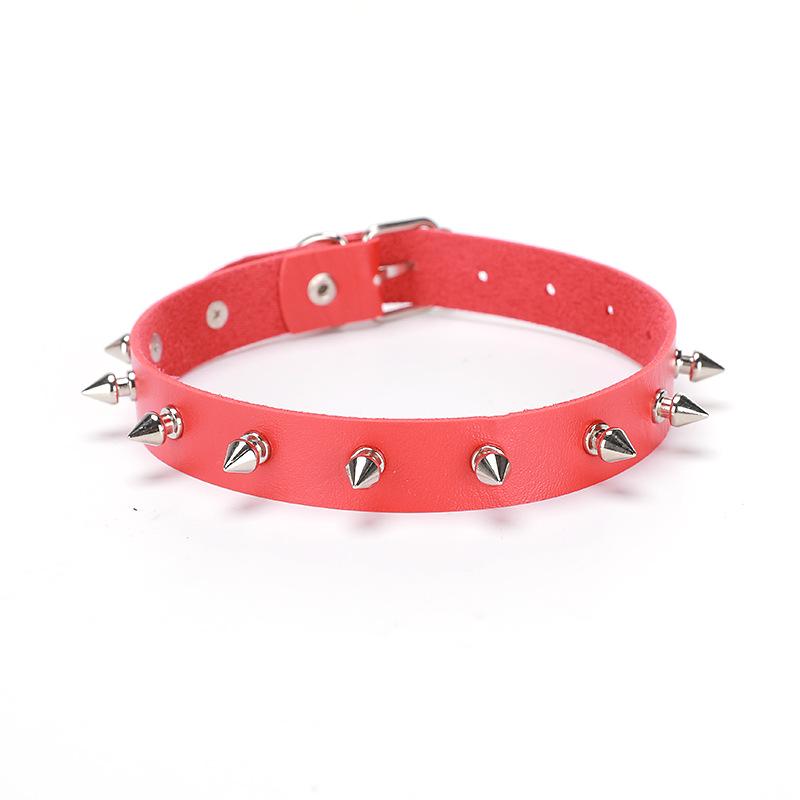Punk Spiked Rivet Leather Choker - Harajuku Cosplay Gothic Rock Necklace