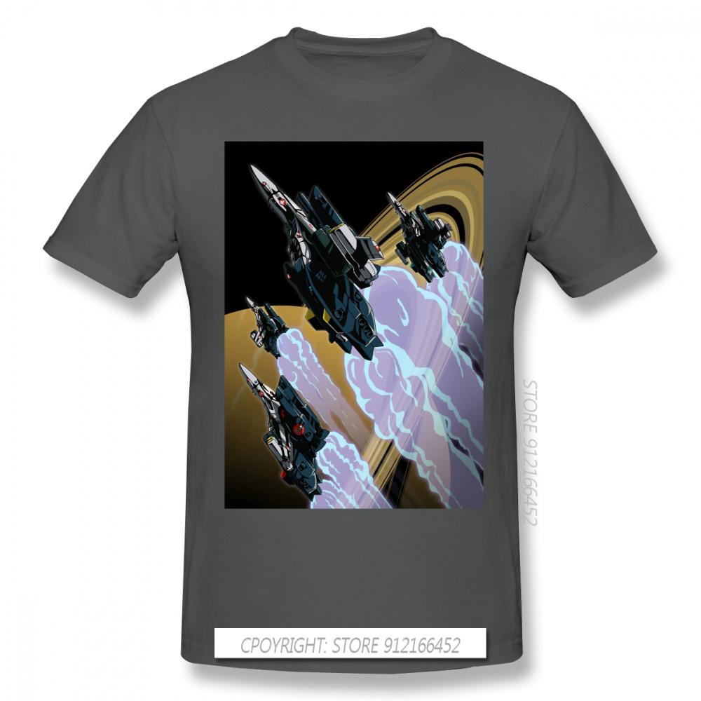 Skull Squadron TShirt Macross UN Spacy Variable Valkyrie Mecha Anime Homme T-Shirts Tee Pure Cotton Oversize Short Sleeve