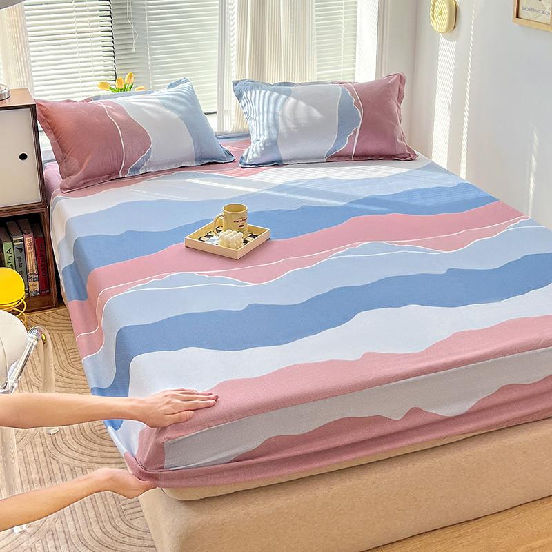 Single Double Bed 1pc Fitted Sheet Mattress Cover Super Soft Microfiber Bed Sheet (Without Pillowcase)