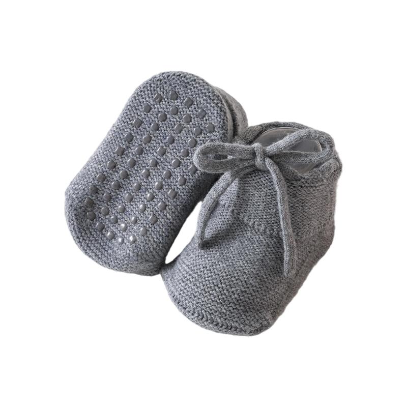 Anti Slip Infant Socks Elastic Ankle Grip Solid Color Comfortable Polyester Mix for Crawling Baby Floor Socks