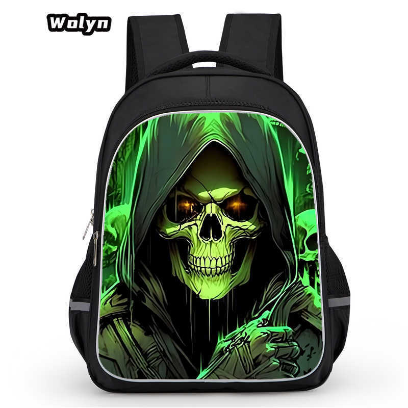 Skull Series Peripheral Animation Printing Backpack Student Bag Support