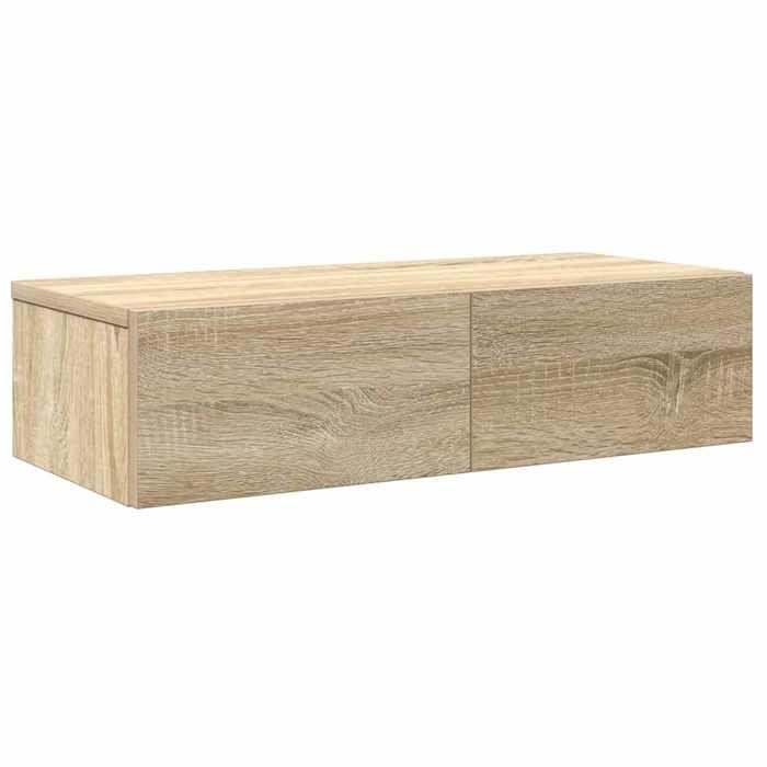 VidaXL Wall Shelf with Drawers Sonoma Oak Engineered Wood 859970