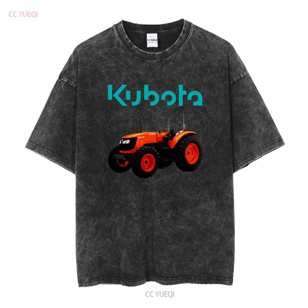 Kubota Tractor Farm Logo Mens Black T Shirt Size S To 3XL Vintage Washed Stylish Casual Designer Clothes Soft