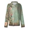 Women's Shirt With Floral Print Buttons, Long Sleeved Casual Regular Shirt Collar Top