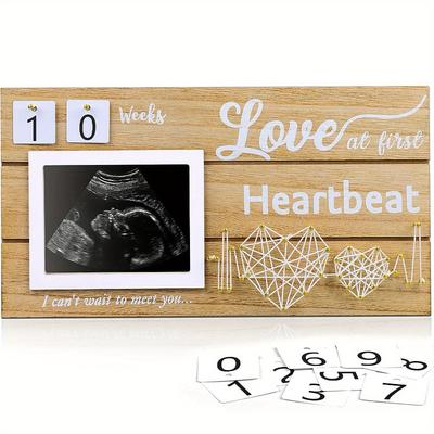 Pregnancy Countdown Ultrasonic Baby Announcement Photo Frame Living Room Bedroom Desktop Ornament New Mom Memorial Gift