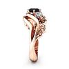 Huitan Luxury Rose Gold Color Flower Ring Zircon Inlaid Accessories Female Engagement Wedding Jewelry Ring For  Dropshipping