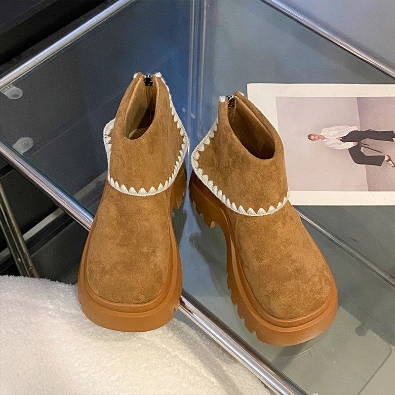 Retro style short boots versatile boots women's 2025 autumn and winter new small muffin bottom heightening Martin boots women's