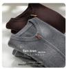 Women's Casual Cashmere Zipper Cardigan - Thick Knit Round Neck Sweater
