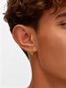 Punk Skeleton Huggies Hoop Earrings for Men,Hypoallergenic Gothic Metal Hoop Earrings,Vintage  Biker Halloween Party Gifts