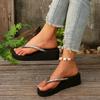 Fashion Simple Style Wedges Flip Flops for Women Summer Non Slip Platform Slippers Woman Outdoor Lightweight Soft Bottom Sandals Mujer