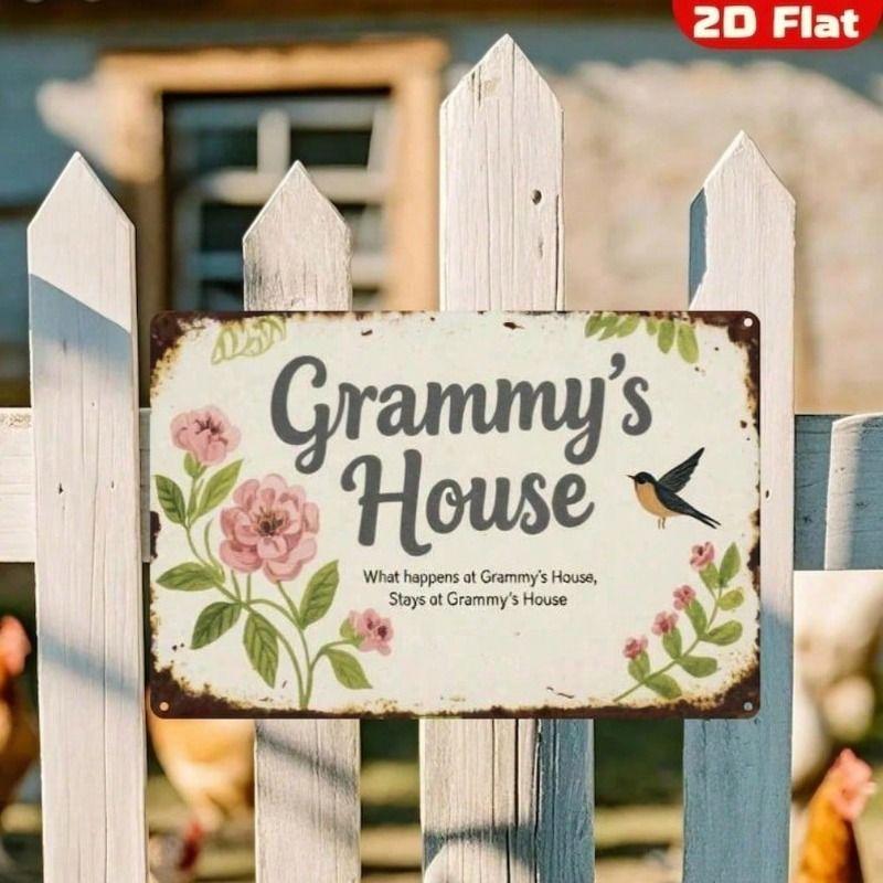 Vintage Metal Wall Art, Flower Tin Sign for Kitchen