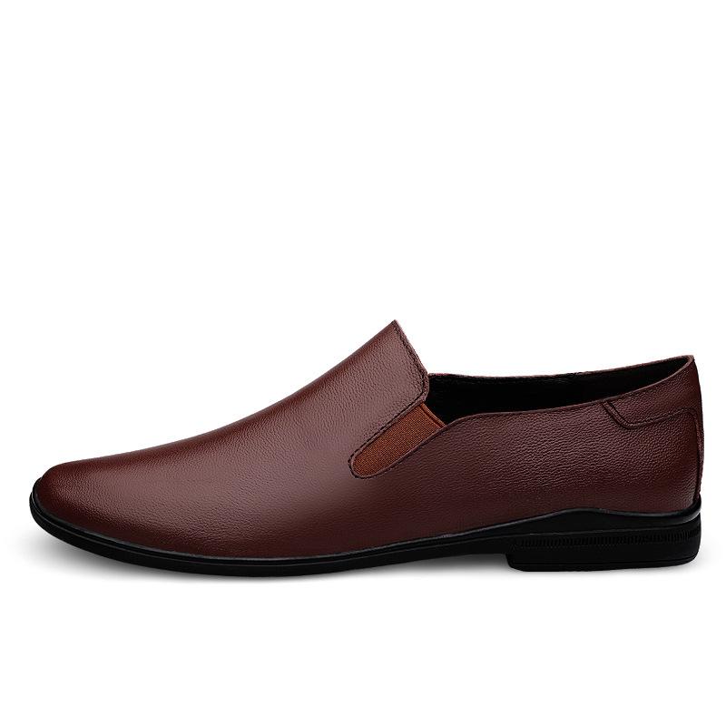 Men's shoes Doudou shoes casual leather shoes men's cowhide breathable soft sole one pedal lazy driving shoes