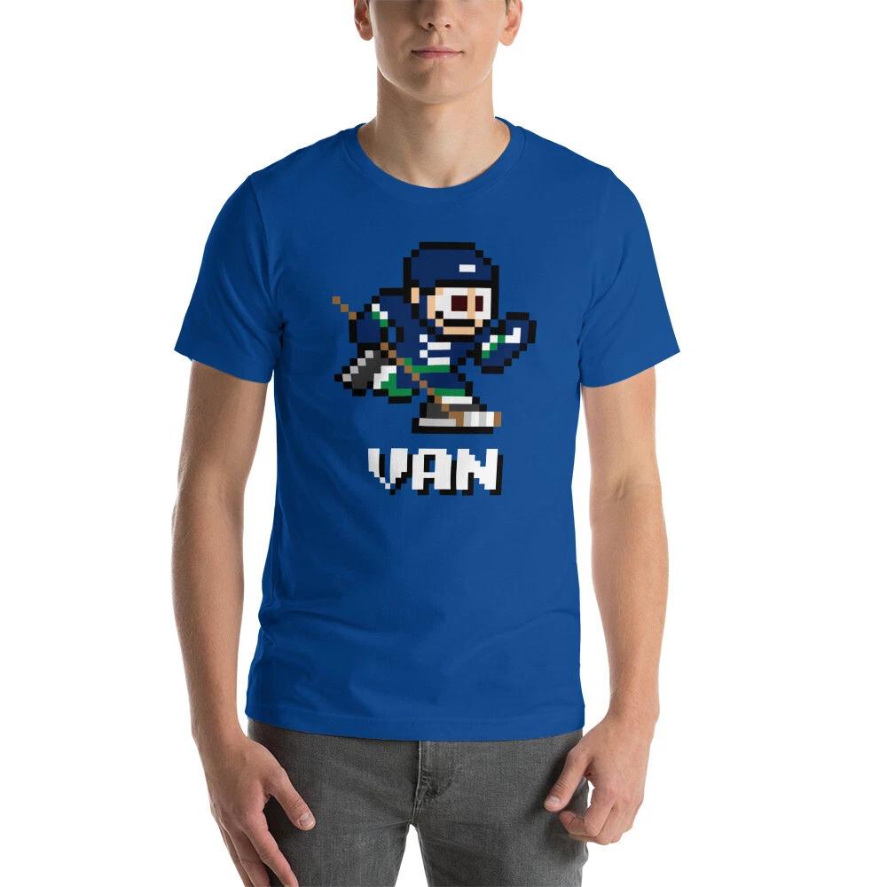 Vancouver Canucks NES Hockey Team Jersey 8-bit Vintage Nintendo Retro T-Shirt L