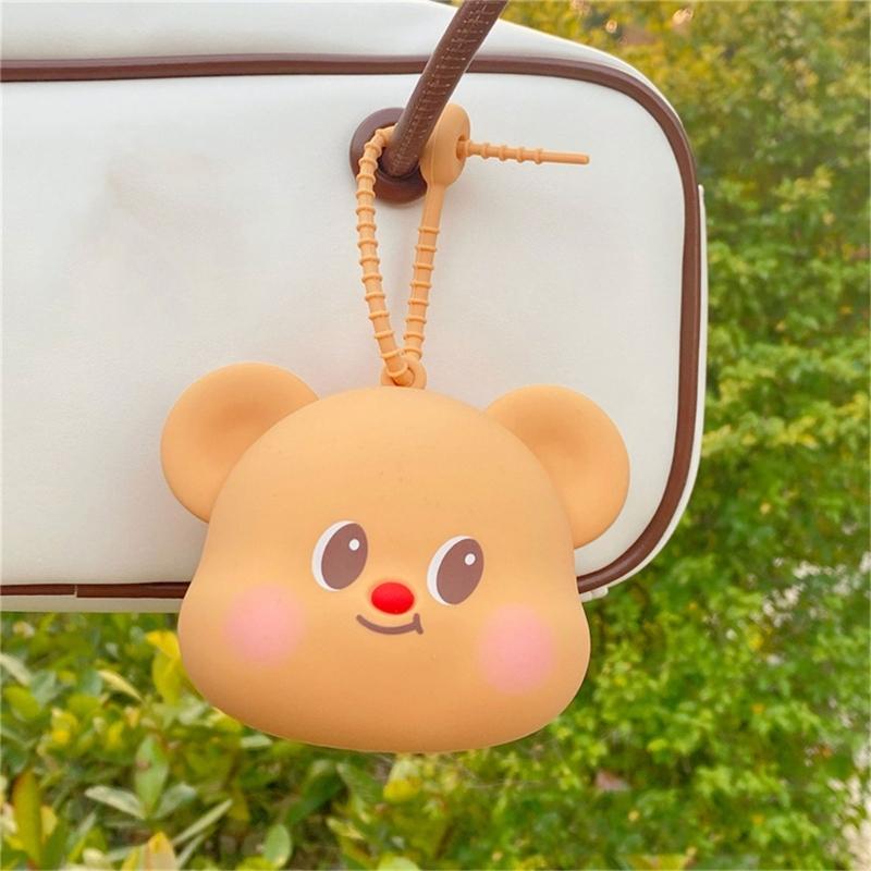 Silicone Butter Bear Keyring Case Multifunctional For Small Items USB Drive Everyday Use Bag