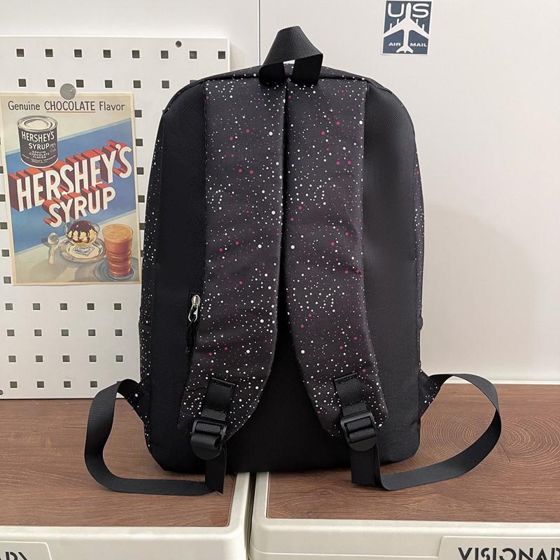 Trendy Starry Tie-Dye Polka Dot Student Backpack for Junior & High School