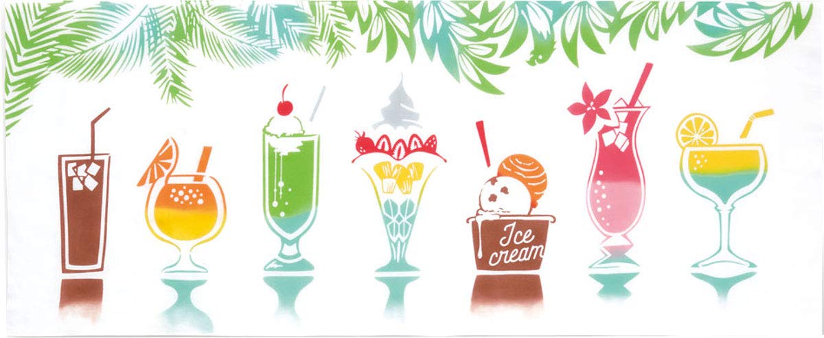 

Kenema Tenugui Tropical 36 x 90 cm Miyamoto-Towel Chū-dyed (Tenugui) Summer Foods Juice (Product Code 50120)