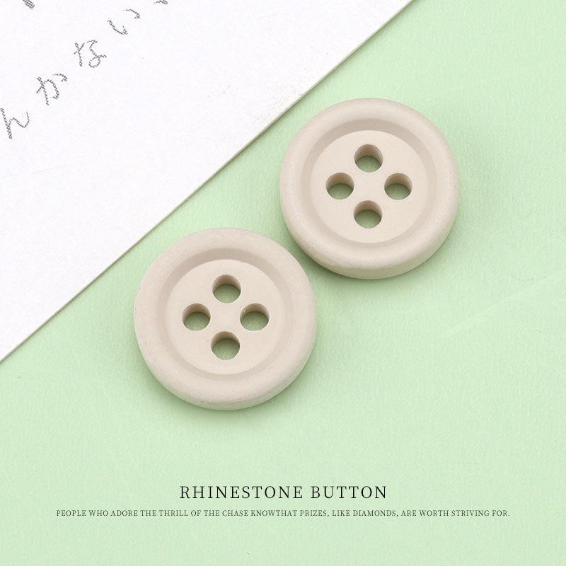 5pcs Color Round Edge Four Eyes Resin Buttons Buttons Shirt Accessories Women'S Shirts Versatile Clothes Decorative Buttons Small Buttons