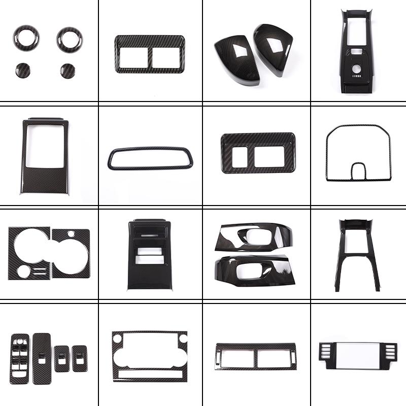 Car Interior Carbon Fiber Style Modified Stickers For Land Rover Discovery Sport 2015-2019 Auto Gear Shift Panel Cover Accessory