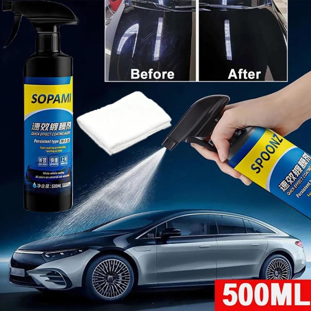 500ml Car Nano Coating Agent,Quick Effect Automotive Coating Spray for Trucks Motorcycles,Car Paint Waxing Coating Solution