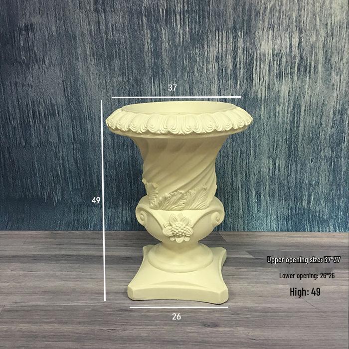 Wedding Gold Roman Column Flower Stand – European Stripe Trophy Fiberglass Décor