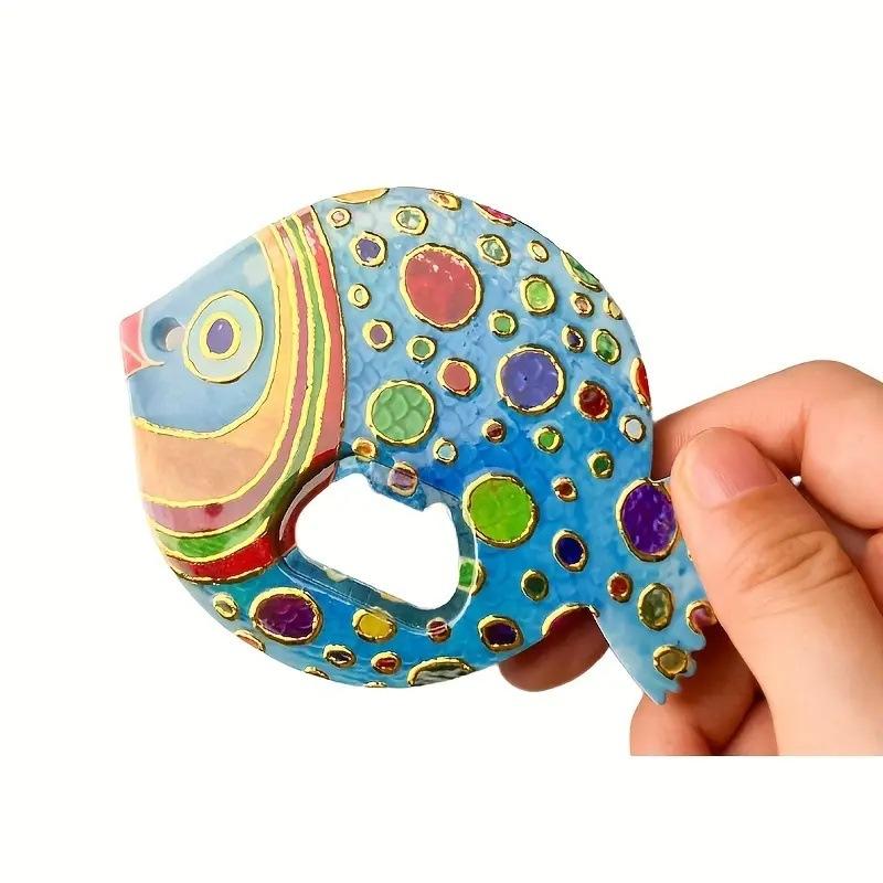 Resin Fat Headed Fish Bottle Opener Home Decor Creative Portable Fridge Magnet DIY Cute Kitchen Sticker