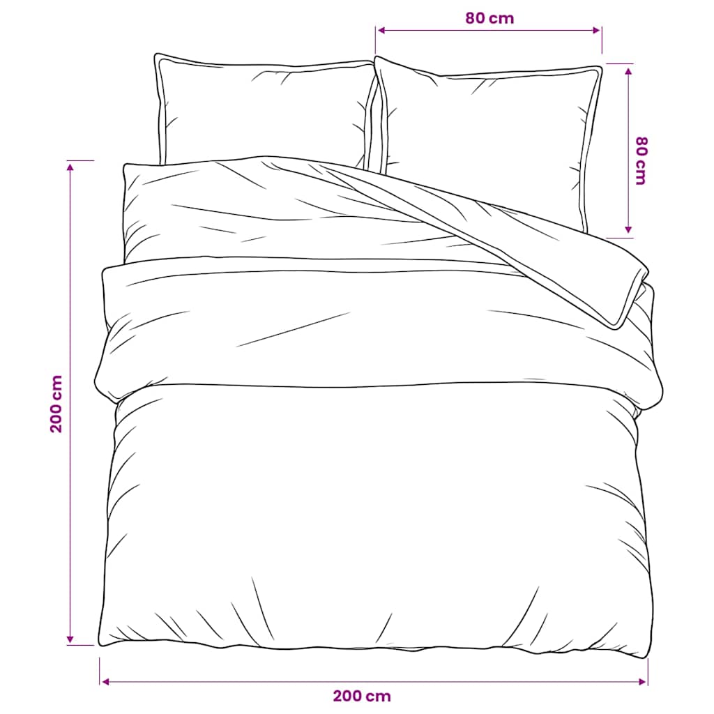 vidaXL Bettwäsche-Set Grau 200x200 cm Baumwolle