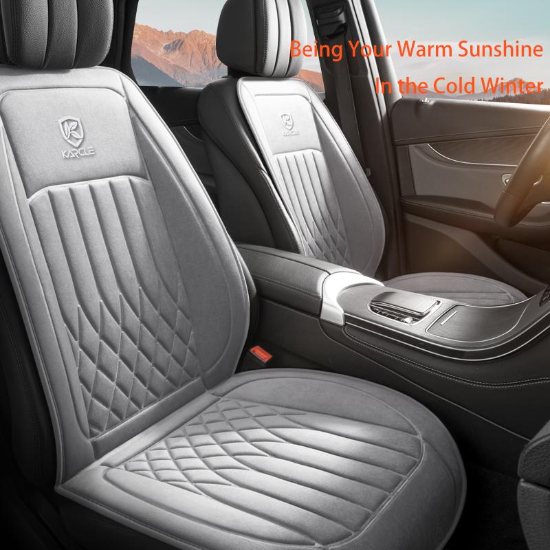 Flannel Heated Car Seat Cover 12V Expanded Area Heating Car Seat Prootector Universal Seat Pad Cushion Auto Interior Accessories