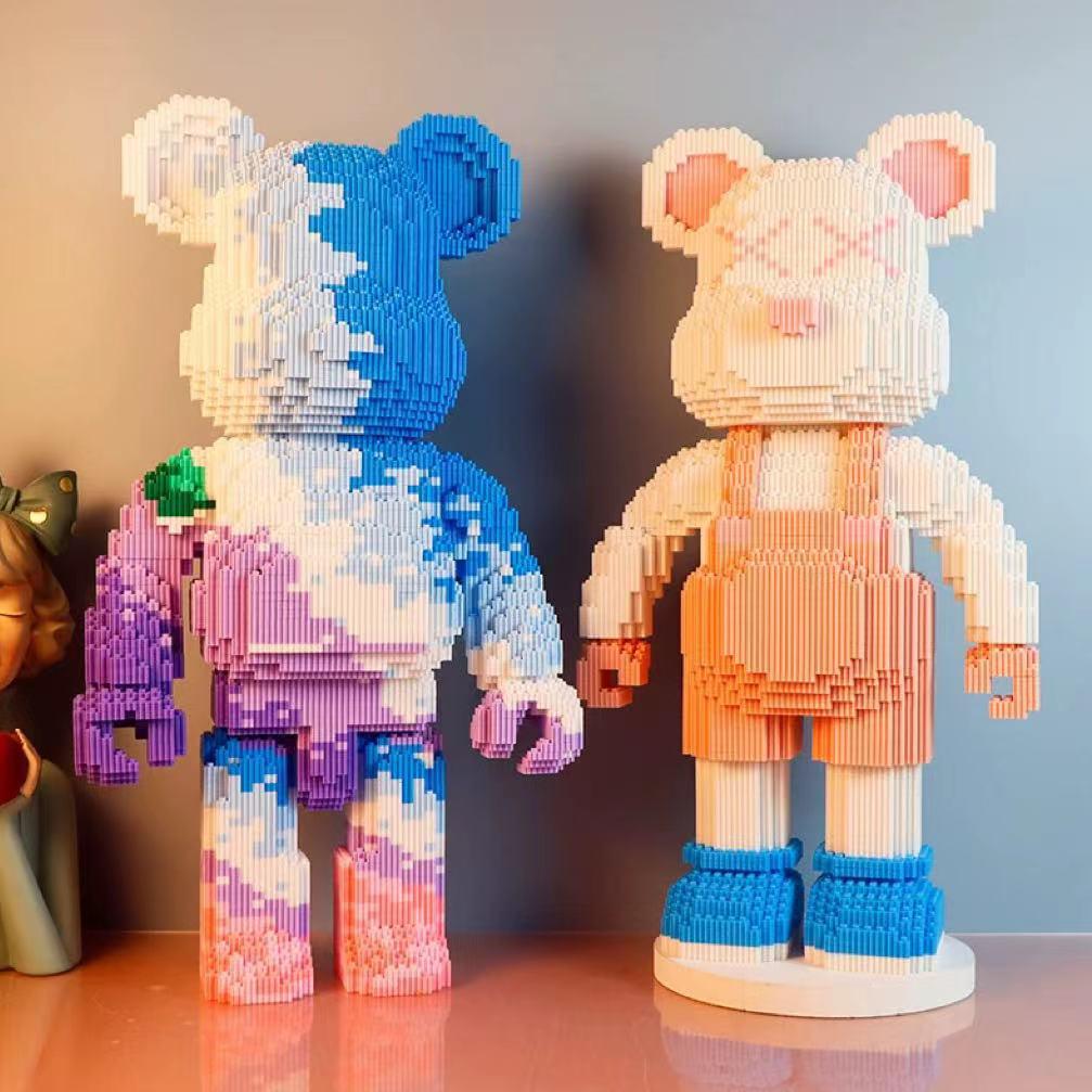 Girls' Compatible Lego: Violent Bear Building Block Series - Educational Micro-Block Interlocking Toys & Gifts