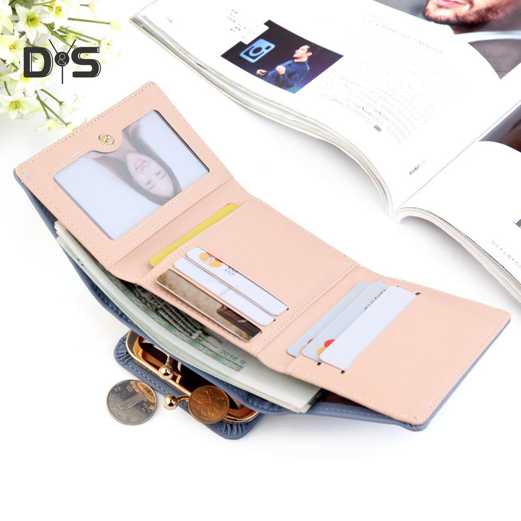 DYS Fashion Borse Portamonete porta carte di credito in ecopelle con portafoglio corto a tre ante