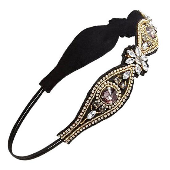 

Женский великолепный ободок для волос с бусинами из страз, эластичная повязка на голову, свадебный аксессуар для волос