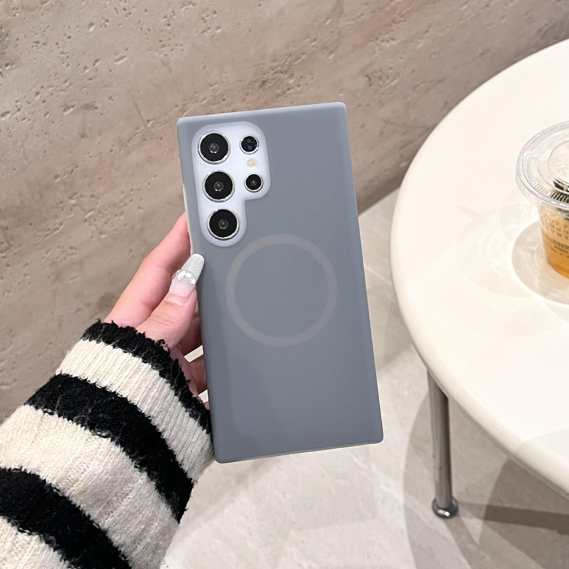 

Samsung Liquid Jelly Suitable for S25UItra Magnetic Suction Phone Case S24 Anti Slip Anti Fall S23 Simple Skin Feeling Protection Samsung S23