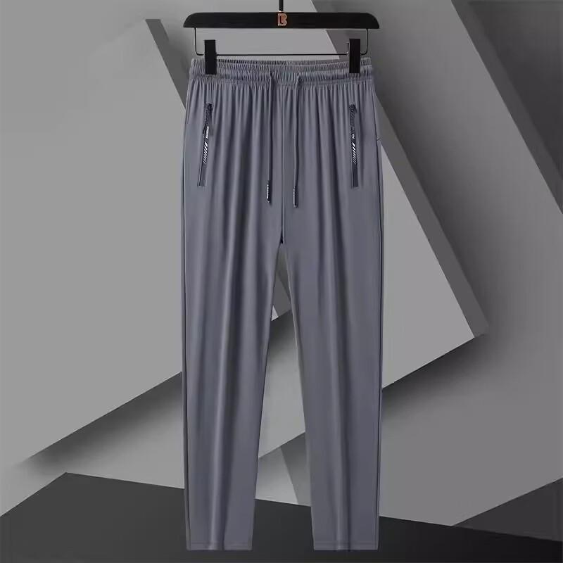 YaLu Men's Ice Silk Summer Loose Fit Casual Pants