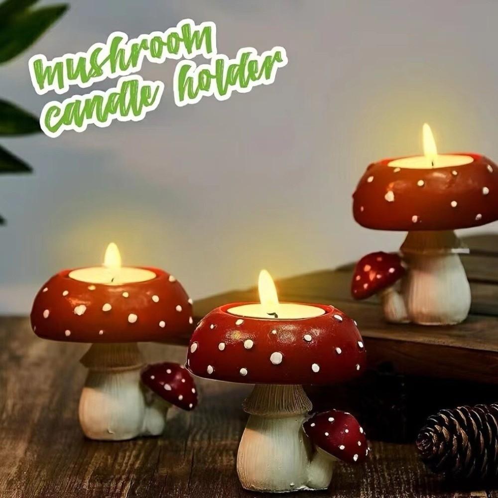 Craft Ornament Mushroom Candle Holder Home Decoration Mushroom Candlestick