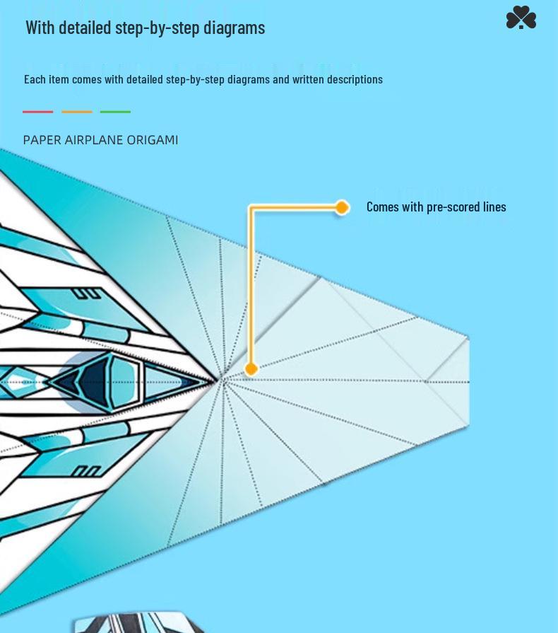 3D Stereo Origami Paper Airplane Kit for Kids - Educational DIY Craft Toy