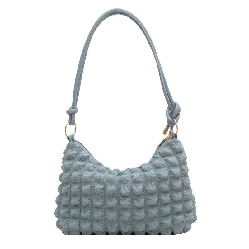 Small Fresh Bubble Bag Women's Soft Pleated Armpit Bag Girl Fashion Trendy Shoulder Bag Simple Handbag