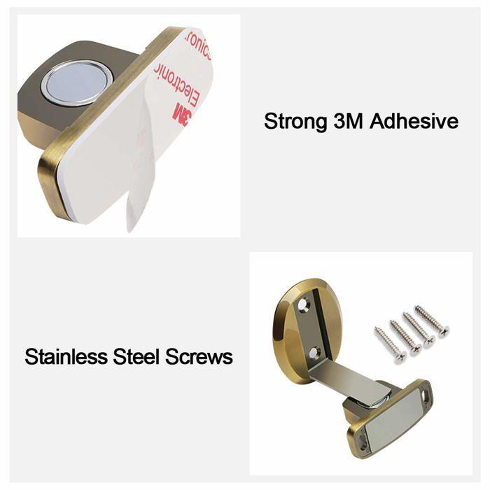 Butée de porte - Phoewon - HP0090QT-FBA - Acier inoxydable - Auto-adhésif - Magnétique