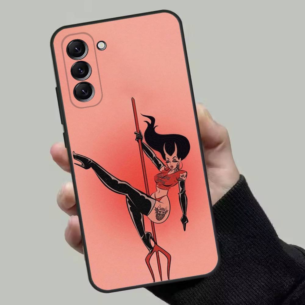 Pole Dance Dancing Fitness Phone Case For Samsung Galaxy A13,A21s,A22,A31,A32,A52,A53,A71,A80,Soft Black Shell