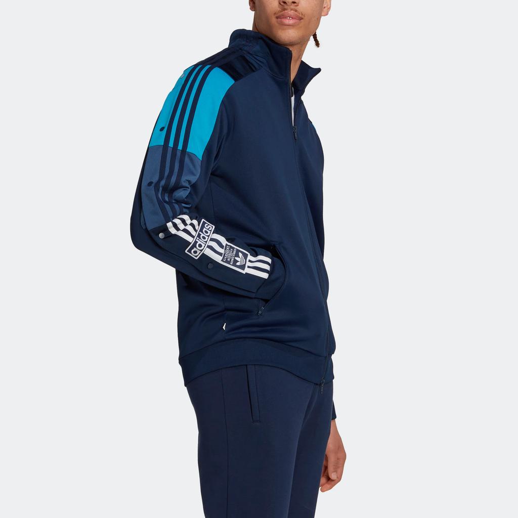 Adidas Originals Trefoil Re-Process Side Stripe Zip-Up Track Jacket Men Outerwear Blue HK7477