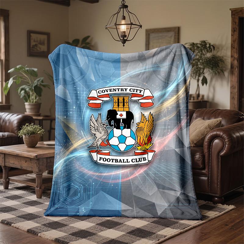 Coperta in Flanella con Stampa Coventry City Calcio Morbida Calda Coperta da Divano Letto per Casa Ufficio Camera da Letto
