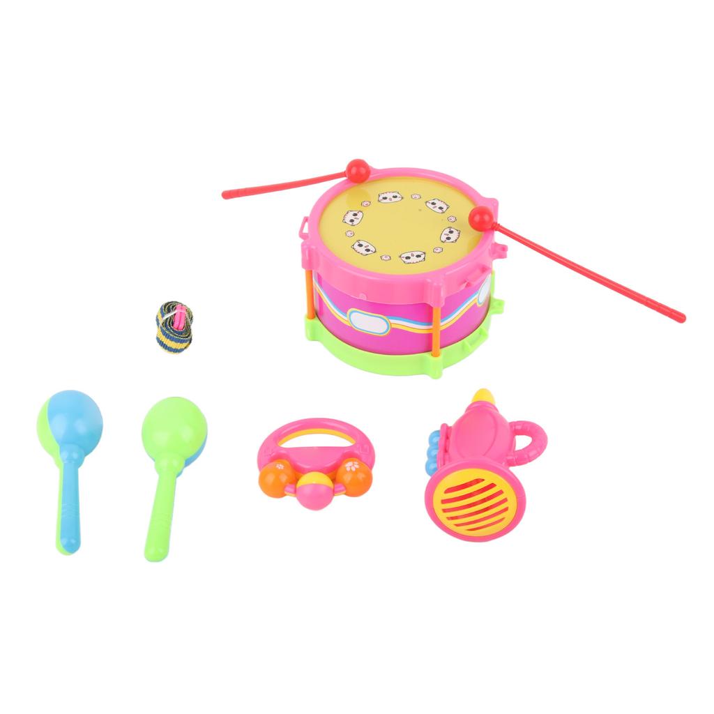 7Pcs Musical Instrument Educational Toys Set Drum Bell Sand Hammer Trumpet for Kids Children
