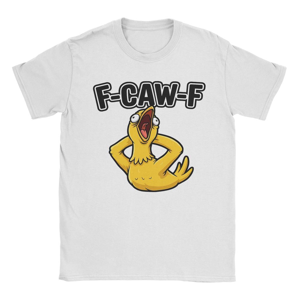 Funny F-Caw-F Chicken Meme Cotton T-Shirt For Men Summer Y2K Basic T-Shirts Comfortable Harajuku Tees Big Size Wholesale Clothes