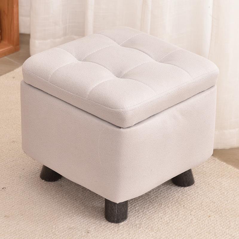 Small Solid Wood Storage Stool for Living Room - Coffee Table, Sofa Footstool, Shoe Changing Station