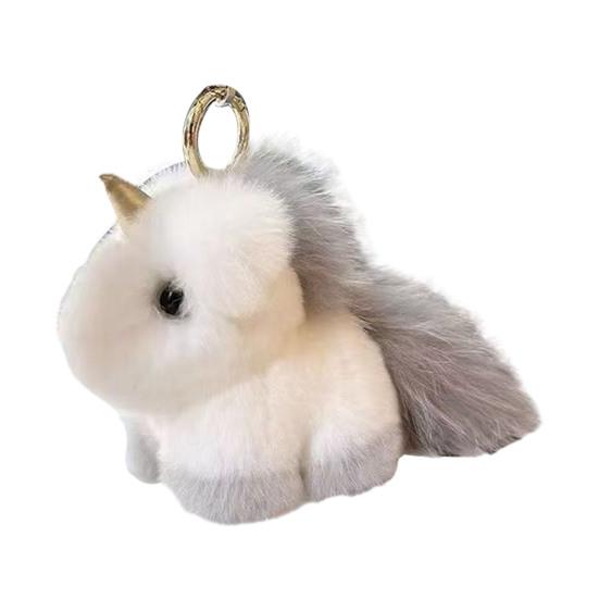 Keychain Pendant Imitation Mink Fur Horse Charm Soft Fabric Keyring Pendant Backpacks Handbags Accessories