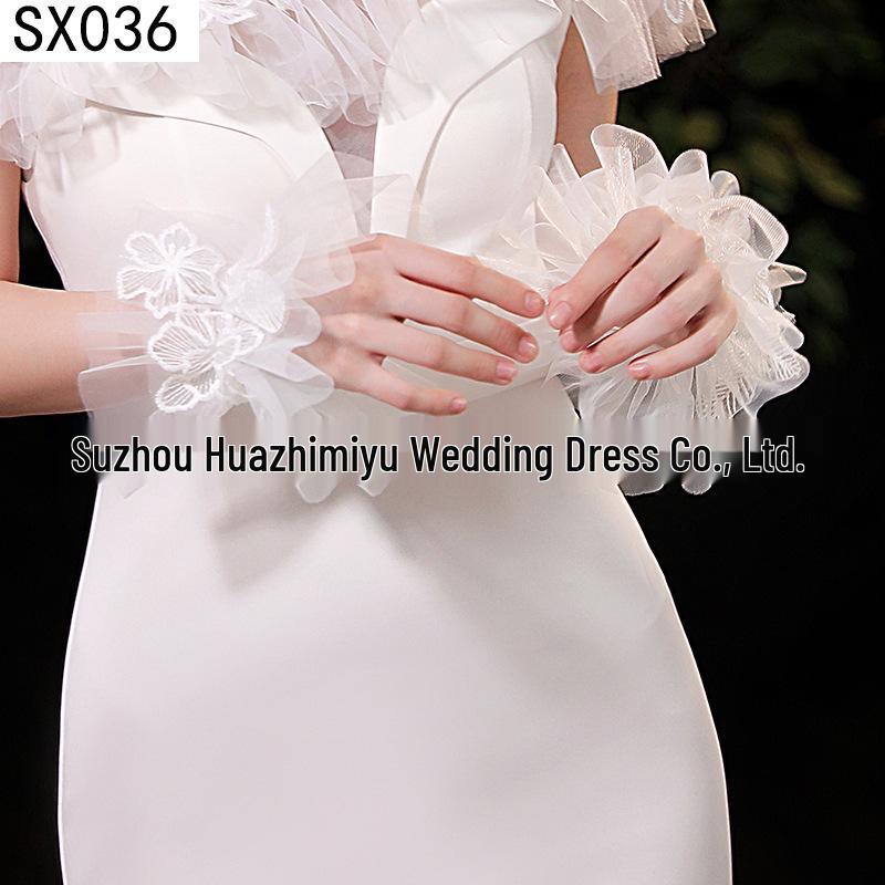 Elegant Pearl Bow Wedding Gloves - French Aesthetic for Bridal Portrait Styling