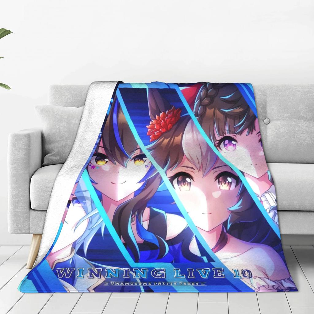 Suzuka Horse Girl Prettys Derbys Plush Blanket Kids Adult Flannel Throw Blanket For Living Room Warm Soft Quality Bedspread