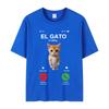 El Gato Is Calling Meme Sad Crying Cat Munchkin Kitty Meme Print T-shirt Hot Sale Fashion Oversized T-shirts Unisex Streetwear