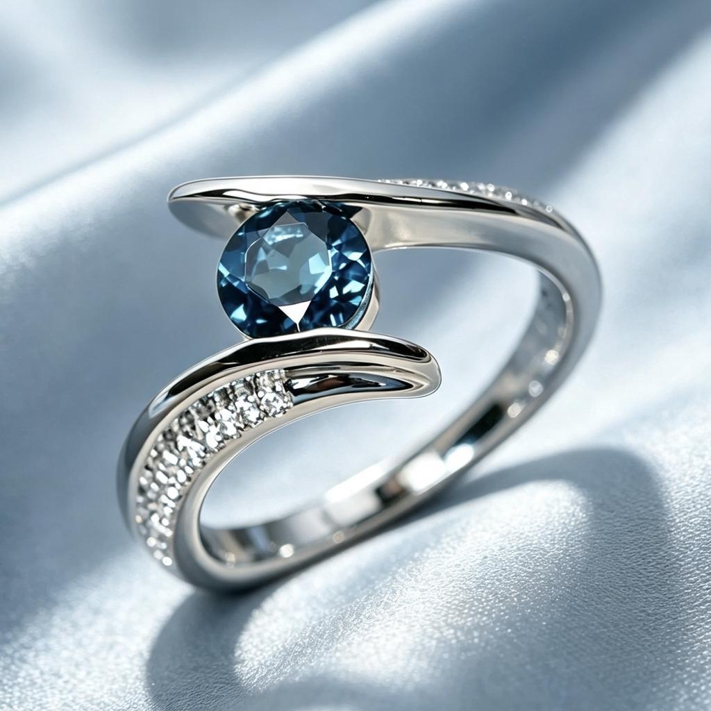 New European and American Style Rings Fashionable Blue Zircon Bracelet for Women Simple and Versatile Jewelry