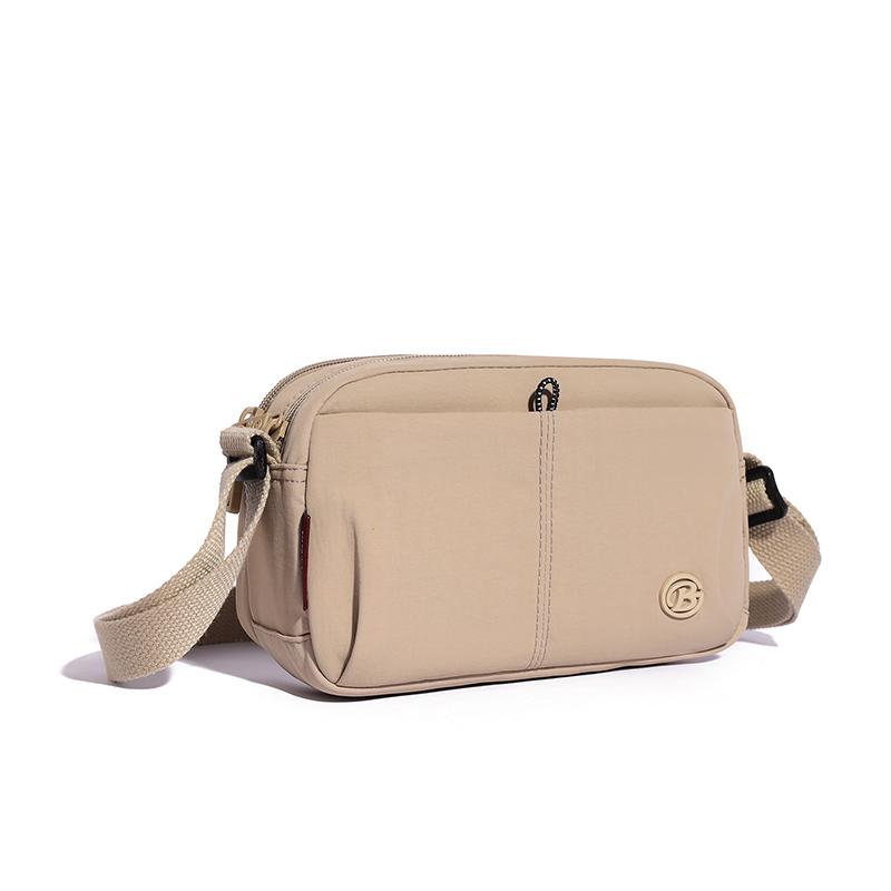 Compact Nylon Crossbody Bag with Zipper Closure Casual Small Shoulder Purse for Daily Travel