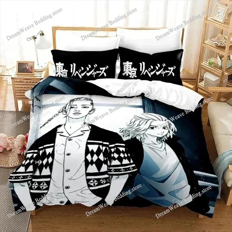 Tokyo Revengers Luxury Bedding Set Japan Anime Cartoon Duvet Cover Set Comforter Bedspread Twin Single Size Printed Home Textile