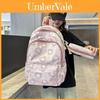 Stylish Large Capacity Nylon Backpack For Students Versatile Casual Travel Bag In Green Purple Pink Blue Yellow And Light Pink